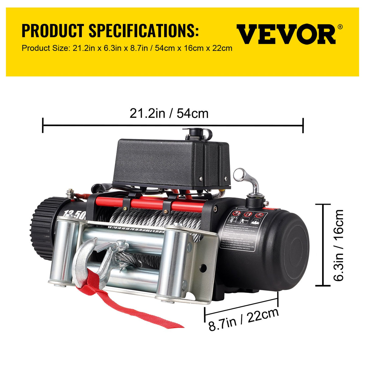 Electric Winch Recovery 12v 13500Lb / 6125Kg,Electric Truck Winch with Handle and Wireless Remote V952-13500LBSJP0000001V0