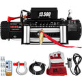 Electric Winch 13500lb/6123kg, Steel Cable Recovery Winch 12V, Power Winch with Wireless Remote Control, V952-13500LBSJPPTB0001V0