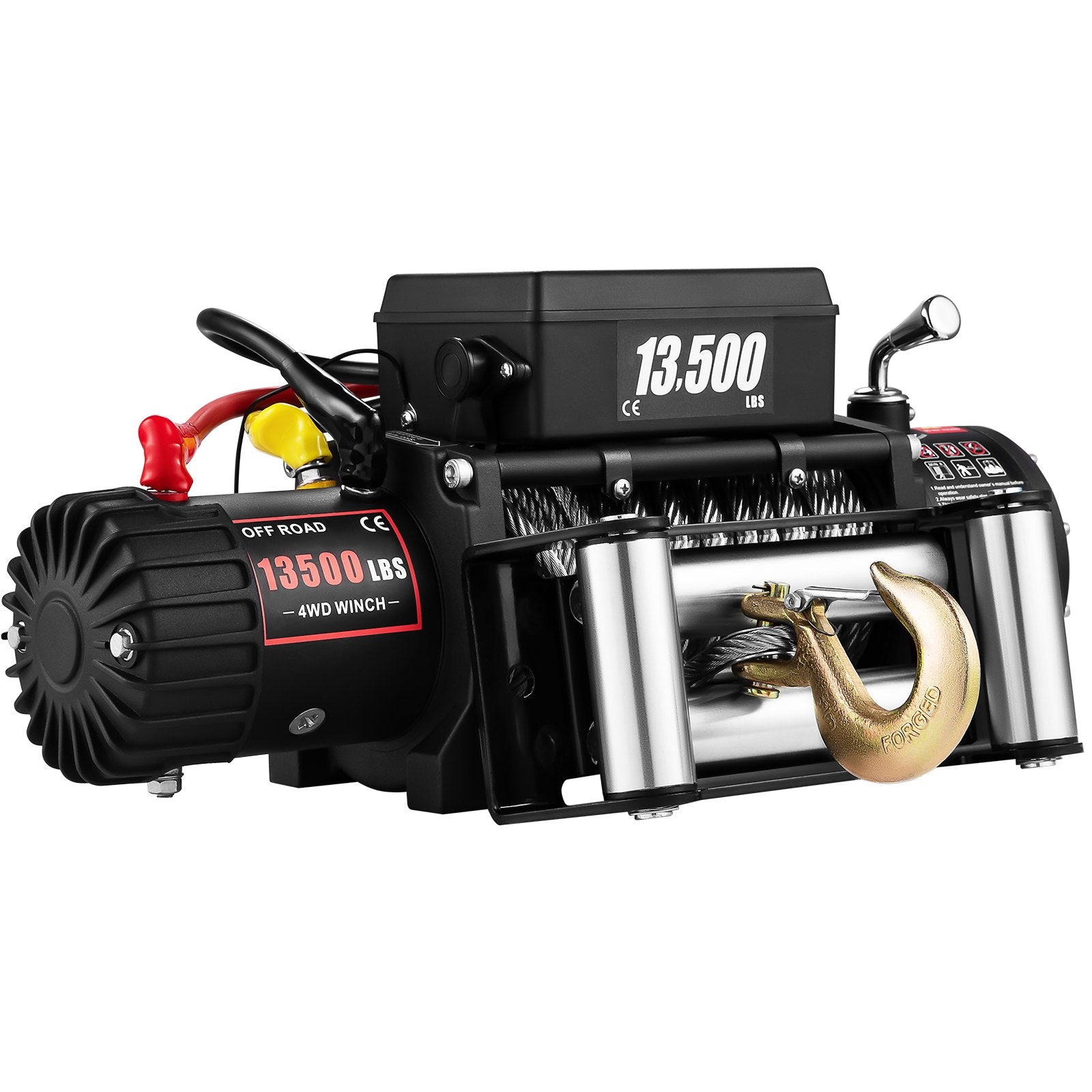 Electric Winch 13500lb/6123kg, Steel Cable Recovery Winch 12V, Power Winch with Wireless Remote Control, V952-13500LBSJPPTB0001V0