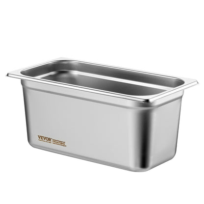 8 Pack Hotel Pans, 1/3 Size Anti-Jam Steam Pan with Lid, 0.8mm Thick Stainless Steel Steam Table Pan, 6-Inch V952-13FCCPBXG8JTBFFA9V0