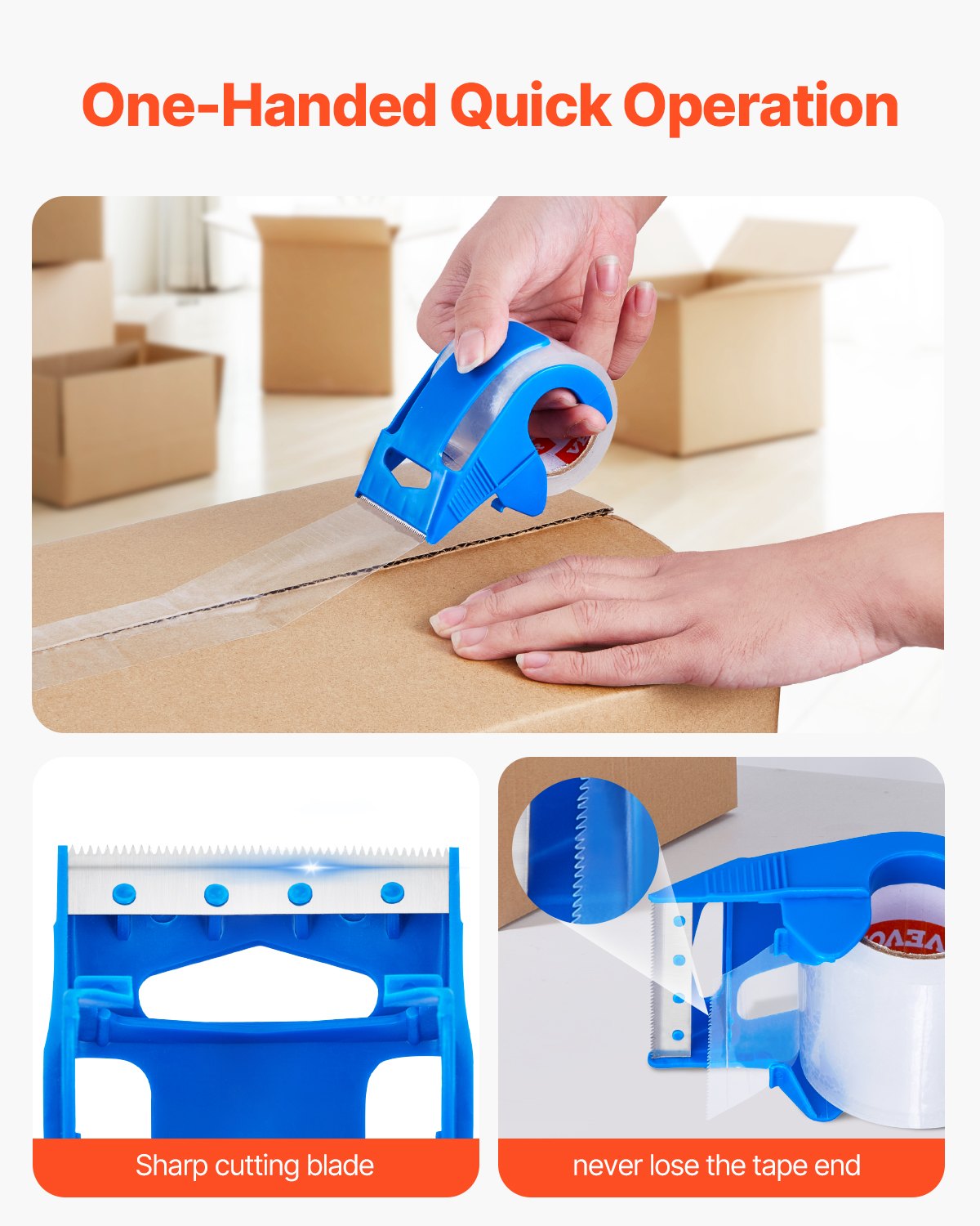 Packing Tape 6 Rolls 25 Yards Clear Shipping Tape with Dispenser 2.7 Mil V952-15YCXFXJD6GZT3JQ3V0