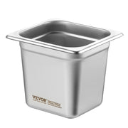 6 Pack Hotel Pans, 1/6 Size Anti-Jam Steam Pan, 0.8mm Thick Stainless Steel Restaurant Steam Table Pan, V952-16FCCPBXG6JTSOEA6V0