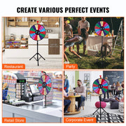 18 Inch Tabletop Color Prize Wheel with Folding Tripod Floor Stand 14 Slots Dry Erase V952-18YCSJZCCSZL00001V0