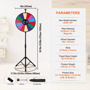 18 Inch Tabletop Color Prize Wheel with Folding Tripod Floor Stand 14 Slots Dry Erase V952-18YCSJZCCSZL00001V0