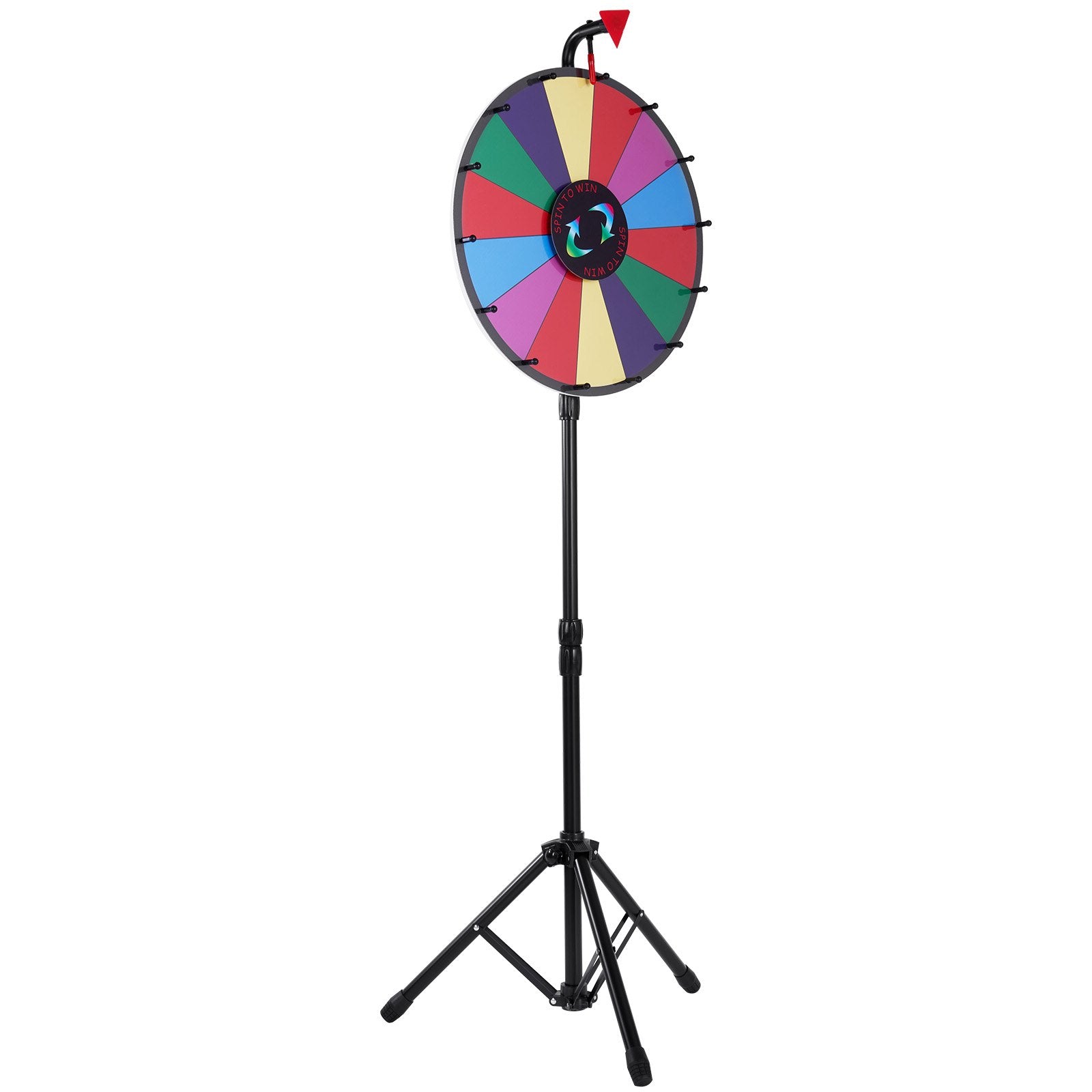 18 Inch Tabletop Color Prize Wheel with Folding Tripod Floor Stand 14 Slots Dry Erase V952-18YCSJZCCSZL00001V0