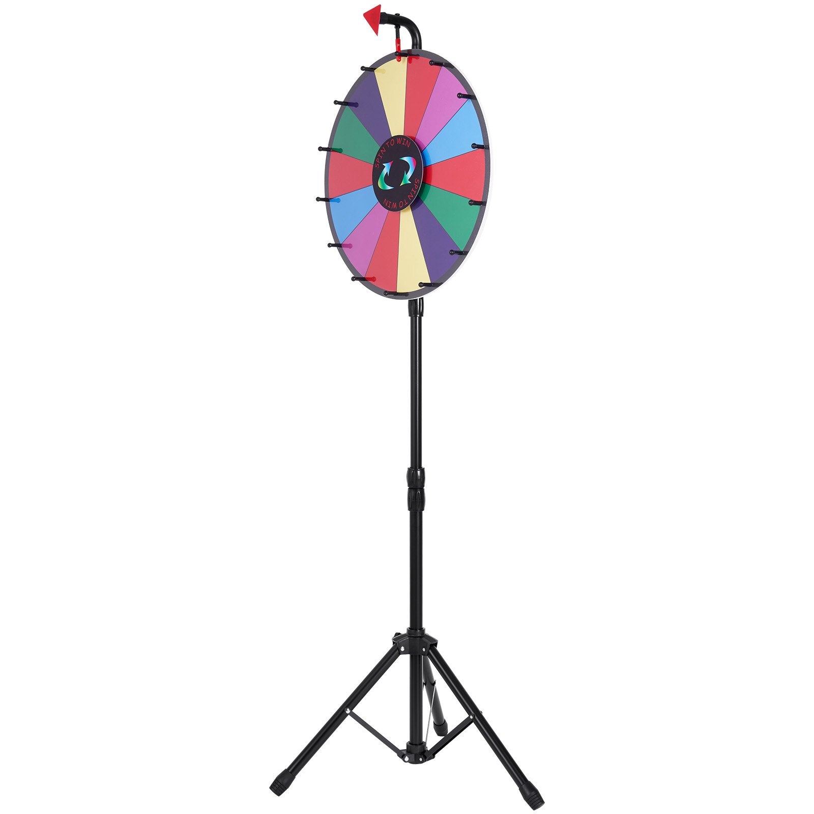 18 Inch Tabletop Color Prize Wheel with Folding Tripod Floor Stand 14 Slots Dry Erase V952-18YCSJZCCSZL00001V0