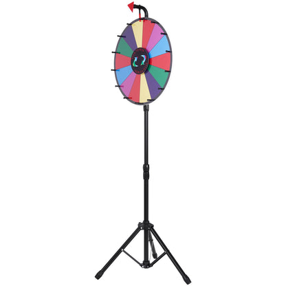 18 Inch Tabletop Color Prize Wheel with Folding Tripod Floor Stand 14 Slots Dry Erase V952-18YCSJZCCSZL00001V0