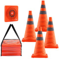 Safety Cones, 4 Pack 18 inch Collapsible Traffic Cones, Construction Cones with Reflective Collars, Wide Base V952-18ZDAQZ18YCQM2TA7V0
