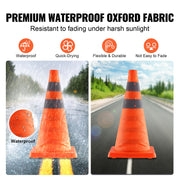 Safety Cones, 4 Pack 18 inch Collapsible Traffic Cones, Construction Cones with Reflective Collars, Wide Base V952-18ZDAQZ18YCQM2TA7V0
