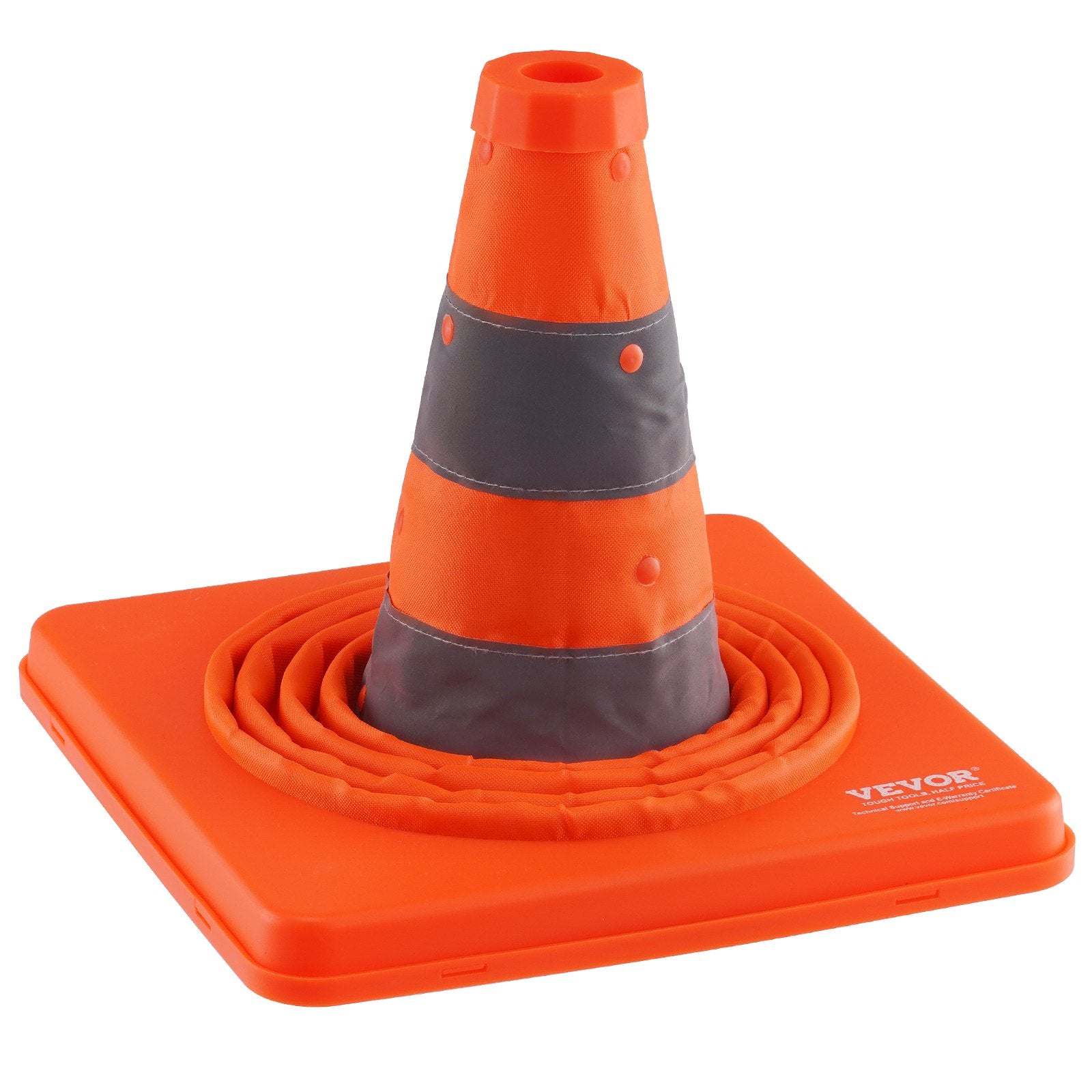 Safety Cones, 4 Pack 18 inch Collapsible Traffic Cones, Construction Cones with Reflective Collars, Wide Base V952-18ZDAQZ18YCQM2TA7V0