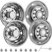Polished 19.5" 10 Lug Wheel Simulators Stainless Steel Bolt Kit Hubcap Kit Fit for 2005-2020 Ford F450/F550 V952-19.5CBXGLGG000001V0