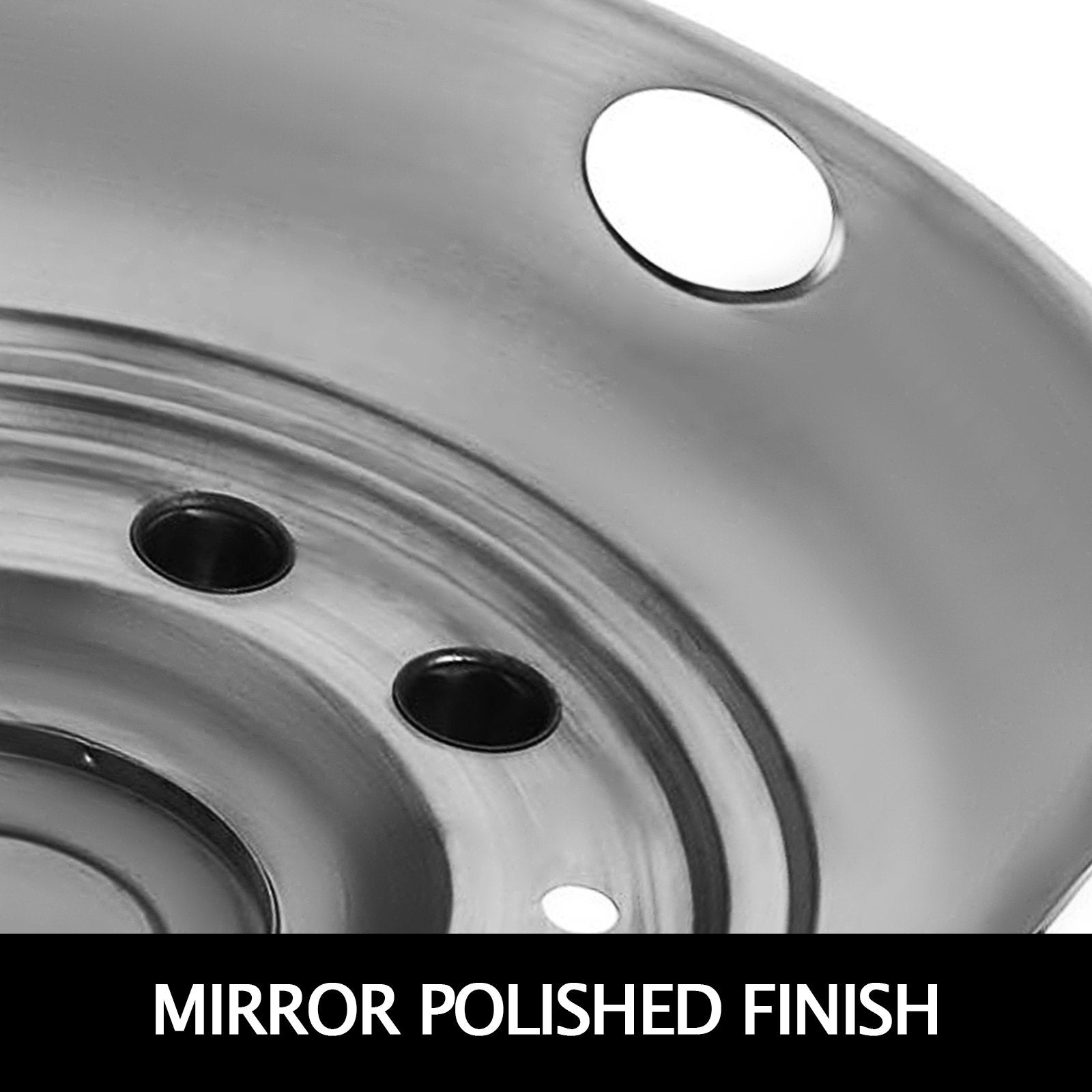 Polished 19.5" 10 Lug Wheel Simulators Stainless Steel Bolt Kit Hubcap Kit Fit for 2005-2020 Ford F450/F550 V952-19.5CBXGLGG000001V0