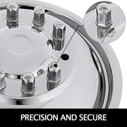 Polished 19.5" 10 Lug Wheel Simulators Stainless Steel Bolt Kit Hubcap Kit Fit for 2005-2020 Ford F450/F550 V952-19.5CBXGLGG000001V0
