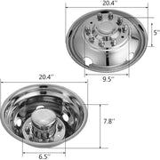 Polished 19.5" 10 Lug Wheel Simulators Stainless Steel Bolt Kit Hubcap Kit Fit for 2005-2020 Ford F450/F550 V952-19.5CBXGLGG000001V0