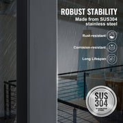 Cable Railing Post, 36" x 2" x 2" Steel Level Deck Railing Post Without Holes, SUS304 Stainless Steel Cable V952-1JZLGZ91455H6Z2UHV0