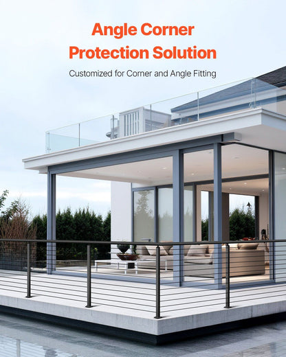 Cable Railing Post, 106.7x5x5cm Corner Railing Post, with L-Shaped Pre-Drilled Holes, Stainless Steel Cable V952-1JZLGZXHS1065S1EW001V0