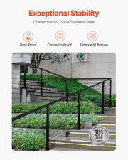 Cable Railing Post, 36x2x2 Inch Stair Railing Post, with Pre-Drilled 30 degrees Angled Holes, Stainless Steel V952-1JZLGZXHS914YIVIS001V0