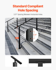 Cable Railing Post, 36x2x2 Inch Stair Railing Post, with Pre-Drilled 30 degrees Angled Holes, Stainless Steel V952-1JZLGZXHS914YIVIS001V0
