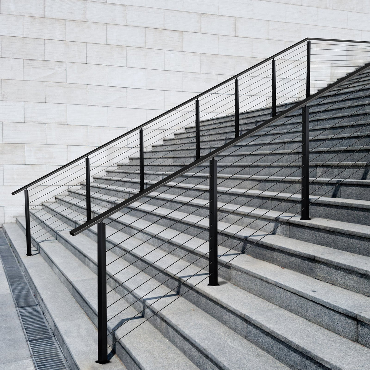 Cable Railing Post, 36x2x2 Inch Stair Railing Post, with Pre-Drilled 30 degrees Angled Holes, Stainless Steel V952-1JZLGZXHS914YIVIS001V0