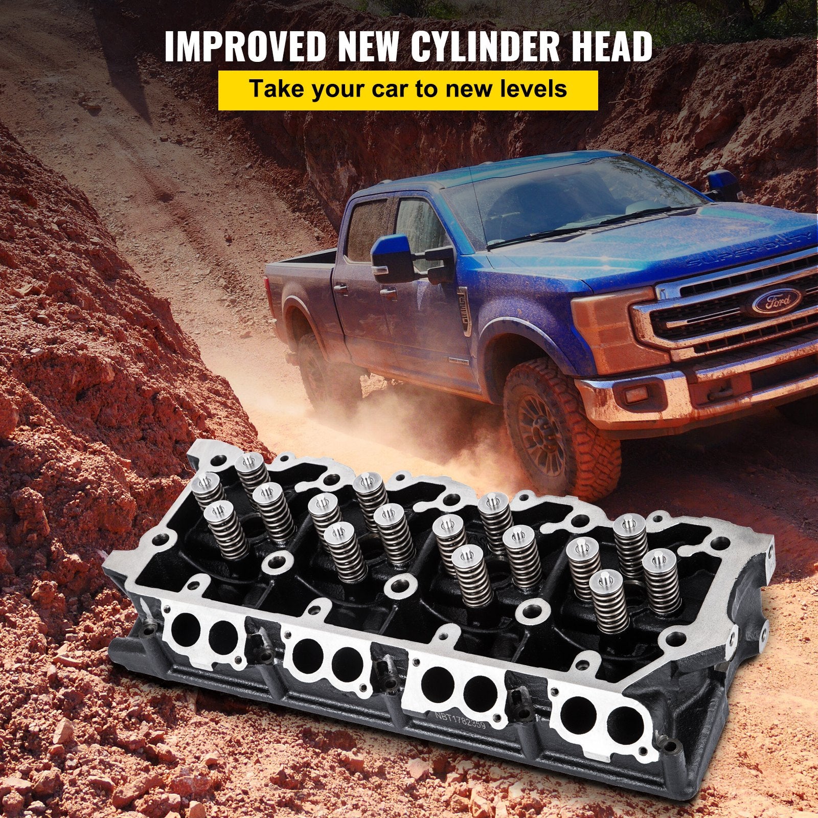 Replacement for 6.0L Cylinder Head 18MM Power Stroke Bare F-Series Cylinder Head 1843080C3 V952-1XFTQG3C3Z6049DA1V0