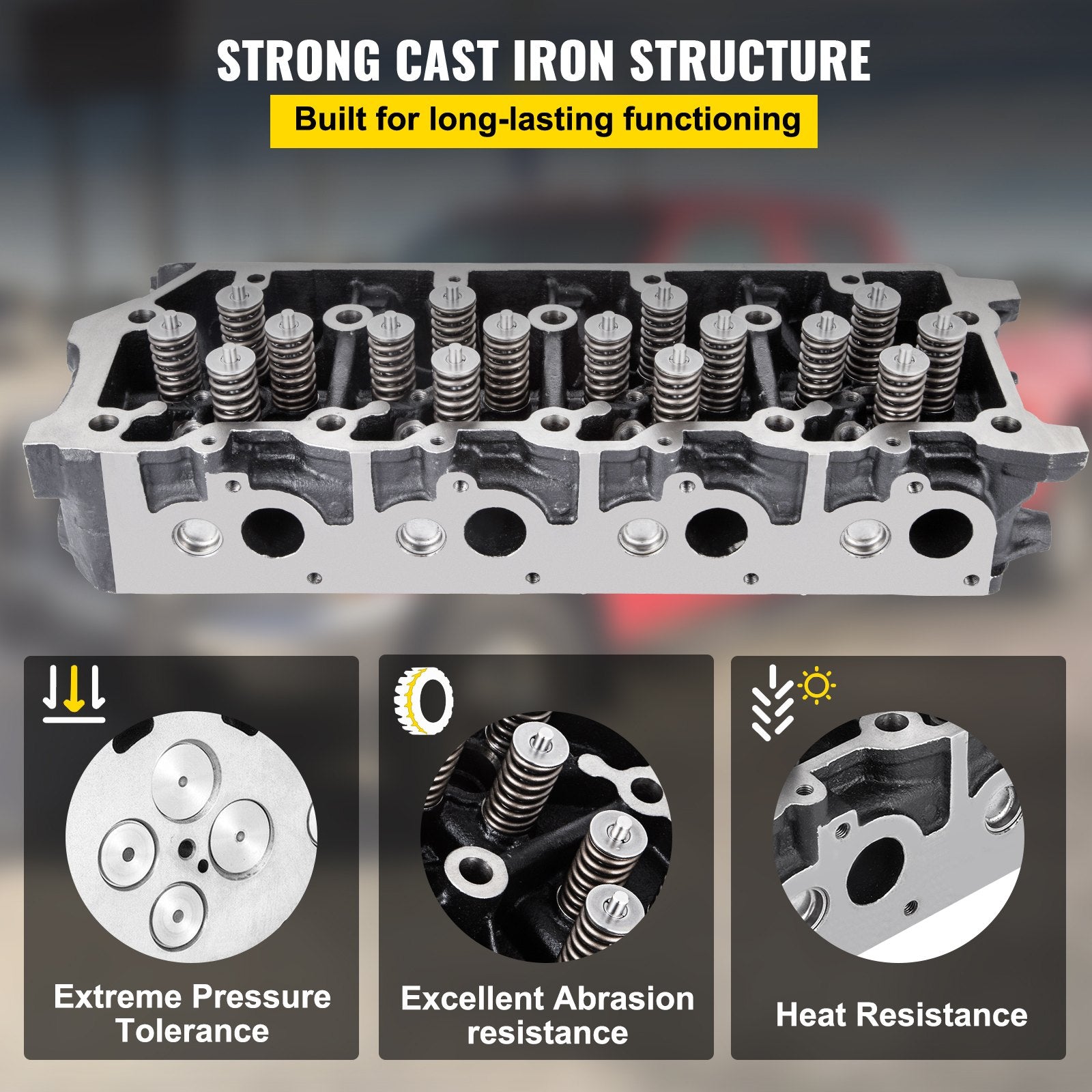 Replacement for 6.0L Cylinder Head 18MM Power Stroke Bare F-Series Cylinder Head 1843080C3 V952-1XFTQG3C3Z6049DA1V0