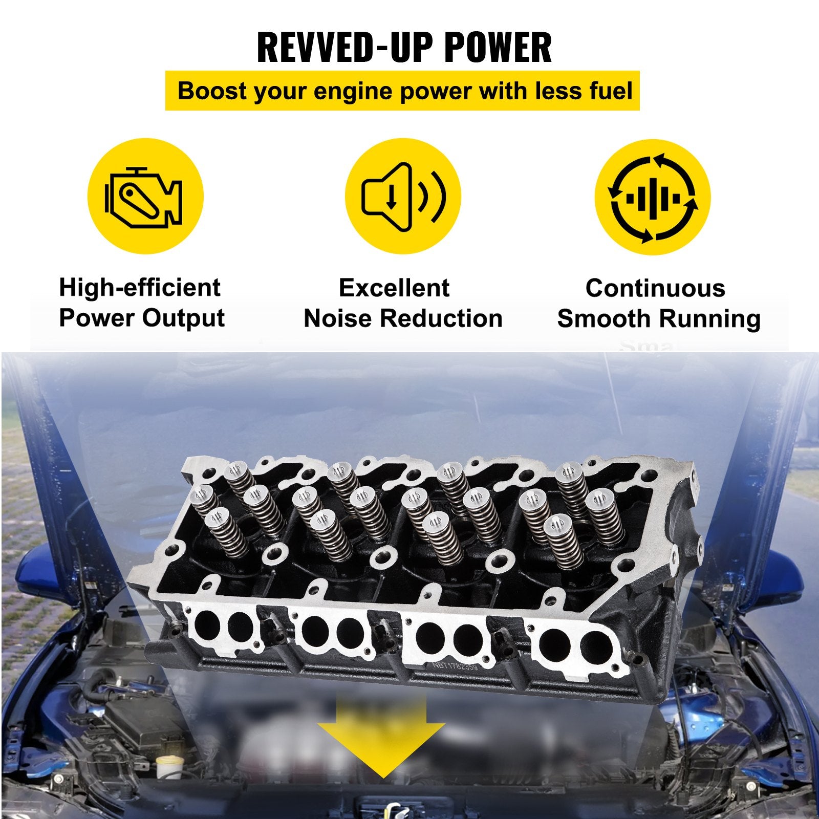 Replacement for 6.0L Cylinder Head 18MM Power Stroke Bare F-Series Cylinder Head 1843080C3 V952-1XFTQG3C3Z6049DA1V0
