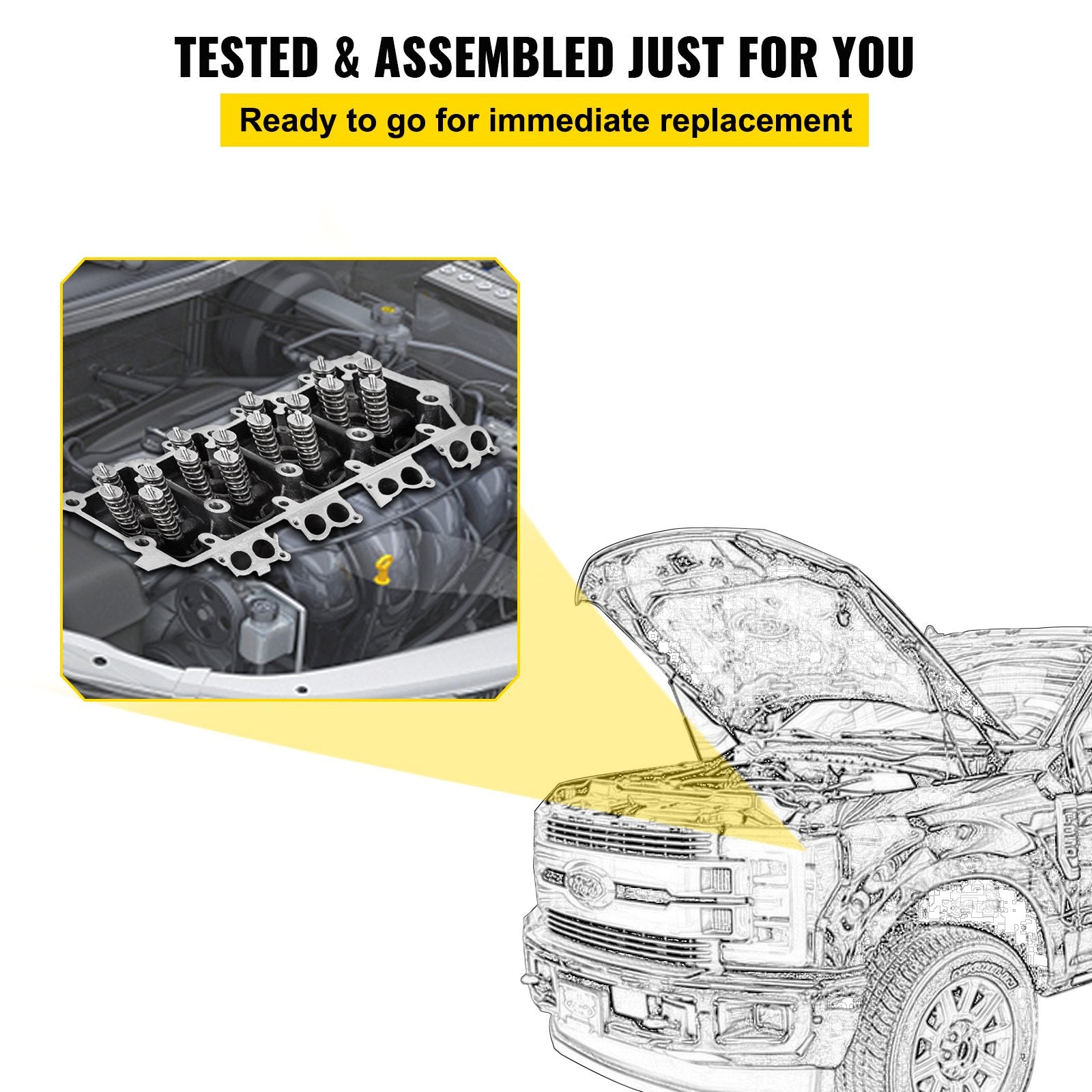 Replacement for 6.0L Cylinder Head 18MM Power Stroke Bare F-Series Cylinder Head 1843080C3 V952-1XFTQG3C3Z6049DA1V0