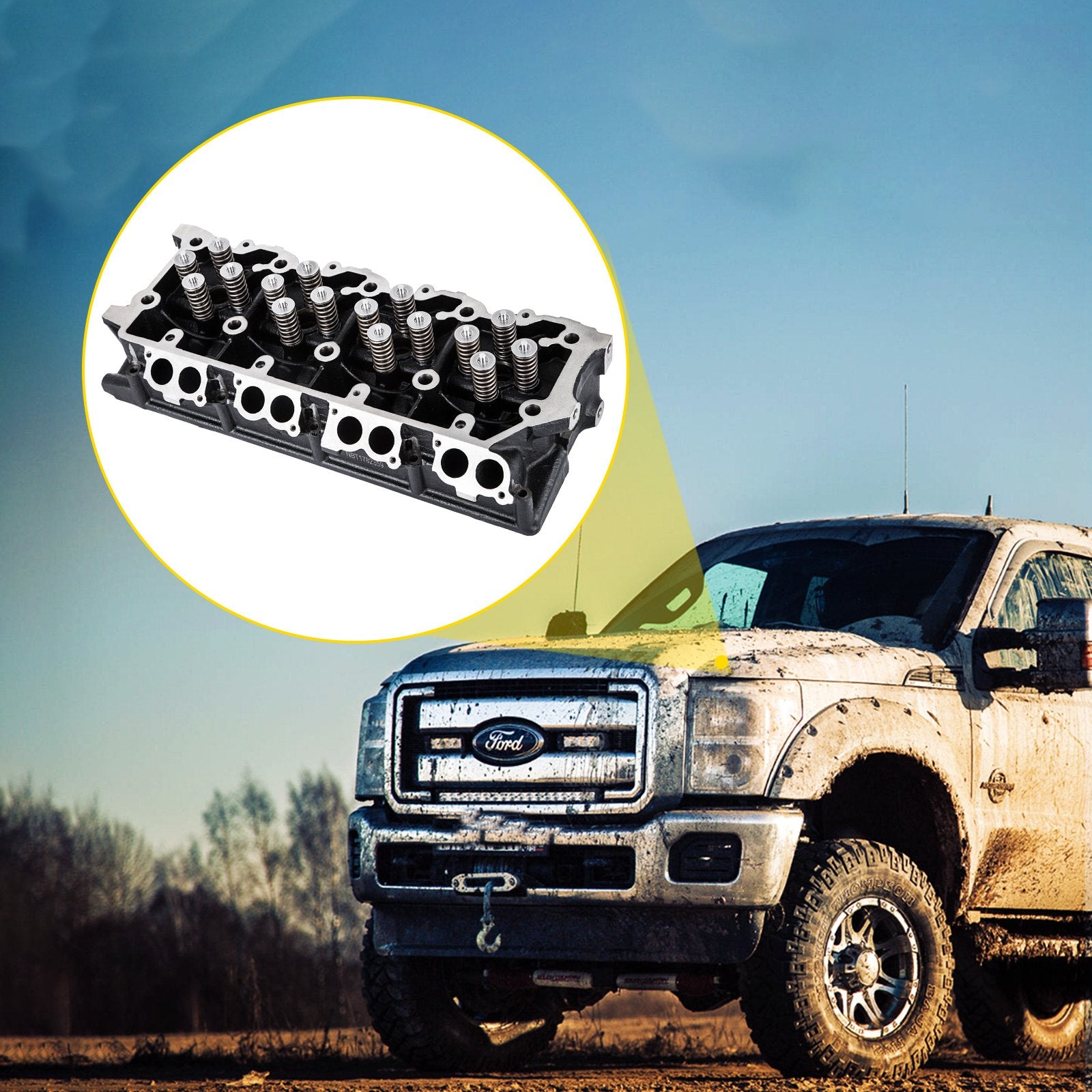 Replacement for 6.0L Cylinder Head 18MM Power Stroke Bare F-Series Cylinder Head 1843080C3 V952-1XFTQG3C3Z6049DA1V0
