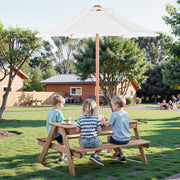 Picnic Table Wooden Tables and Bench Set Umbrella Garden Indoor Outdoor V952-2DFZ29FTKZDMPDRJRV0