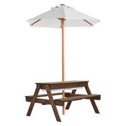 Picnic Table Wooden Tables and Bench Set Umbrella Garden Indoor Outdoor V952-2DFZ29FTKZDMPDRJRV0