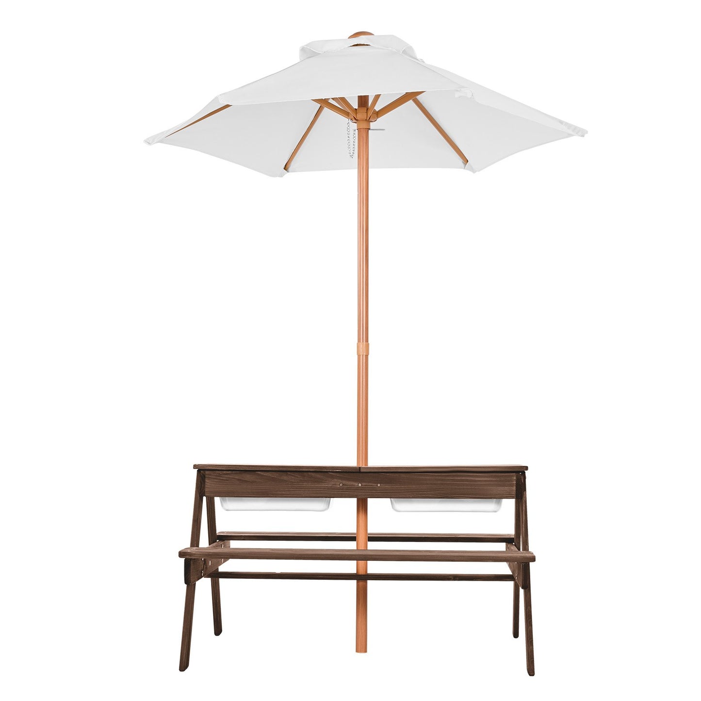 Picnic Table Wooden Tables and Bench Set Umbrella Garden Indoor Outdoor V952-2DFZ29FTKZDMPDRJRV0
