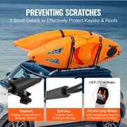 Kayak Roof Rack 1 Pair J-Bar, Soft Roof Rack, Top Mount Tie Down, Carrier for kayak, Surf Board, Canoe, SUP, V952-2H1KHJG2J000BSG1PV0