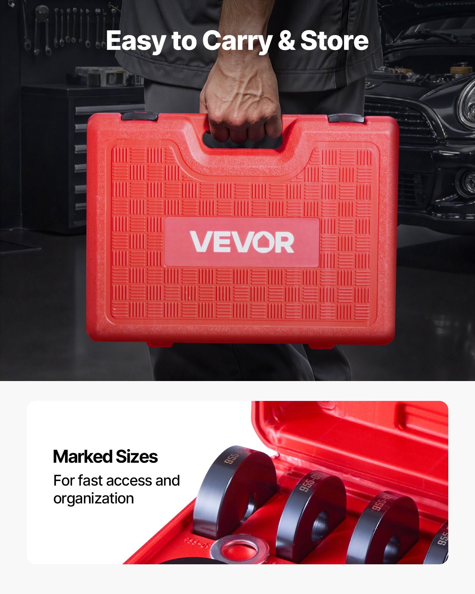 Bearing Press Kit, 10+24 Pcs, 2 in 1 Ball Joint Press & Wheel Bearing Puller Kit, Race and Seal Driver Set V952-2H1ZCCT10JT2I40X6001V0