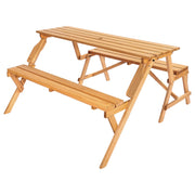 VEVOR 2-in-1 Transforming Interchangeable Picnic Table, Outdoor Wooden Table and Bench Set, Portable Foldable V952-2HYKBXYCZ45FP7QYPV0