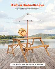 VEVOR 2-in-1 Transforming Interchangeable Picnic Table, Outdoor Wooden Table and Bench Set, Portable Foldable V952-2HYKBXYCZ45FP7QYPV0