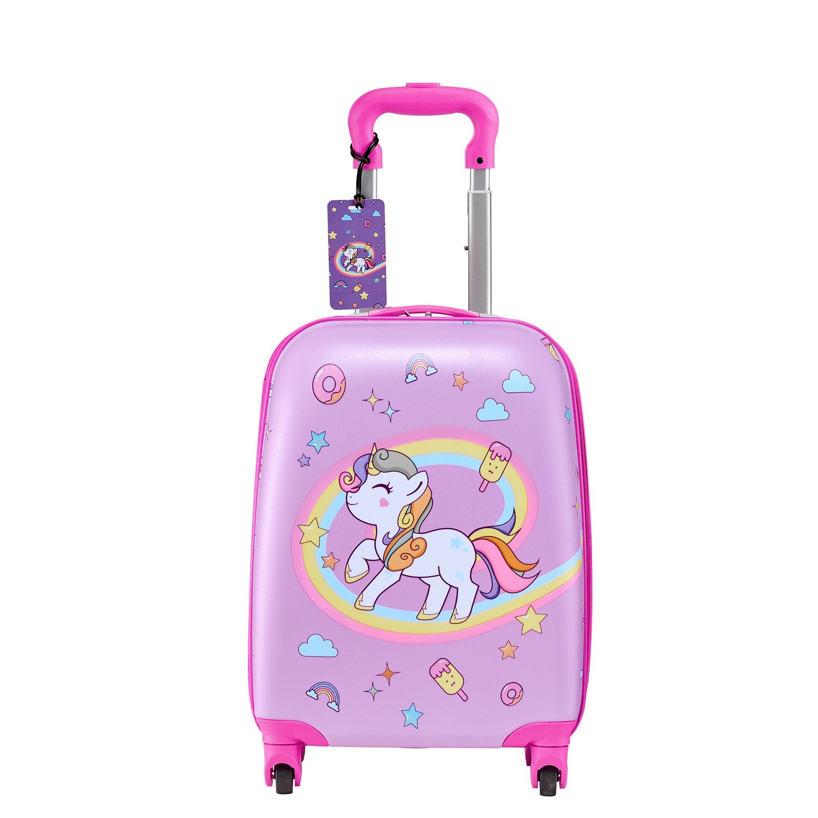 Kids Luggage Set, 2 Piece, 45.7 cm Hardside Rolling Wheels Suitcase with Hard-Shell Backpack, Unicorn Kids V952-2JTETXLX2PCS9S1IW001V0