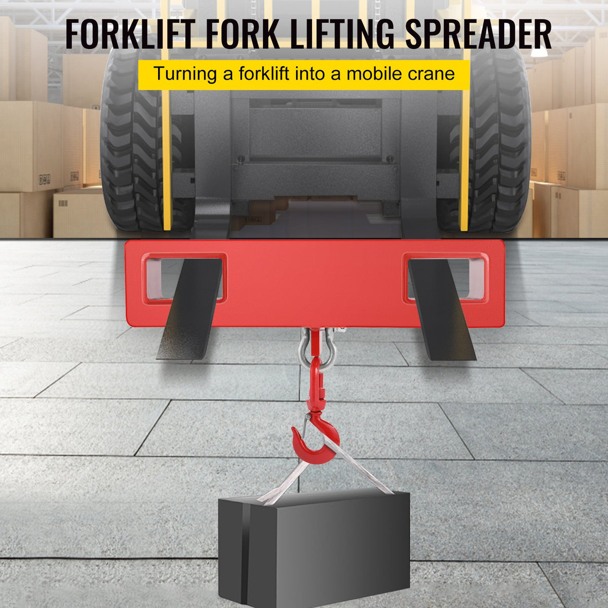 Forklift Lifting Hook 6000 LBS Capacity Forklift Lifting Hoist Swivel Hook Mobile Crane Forklift Attachments V952-2TCCDGJ0000000001V0