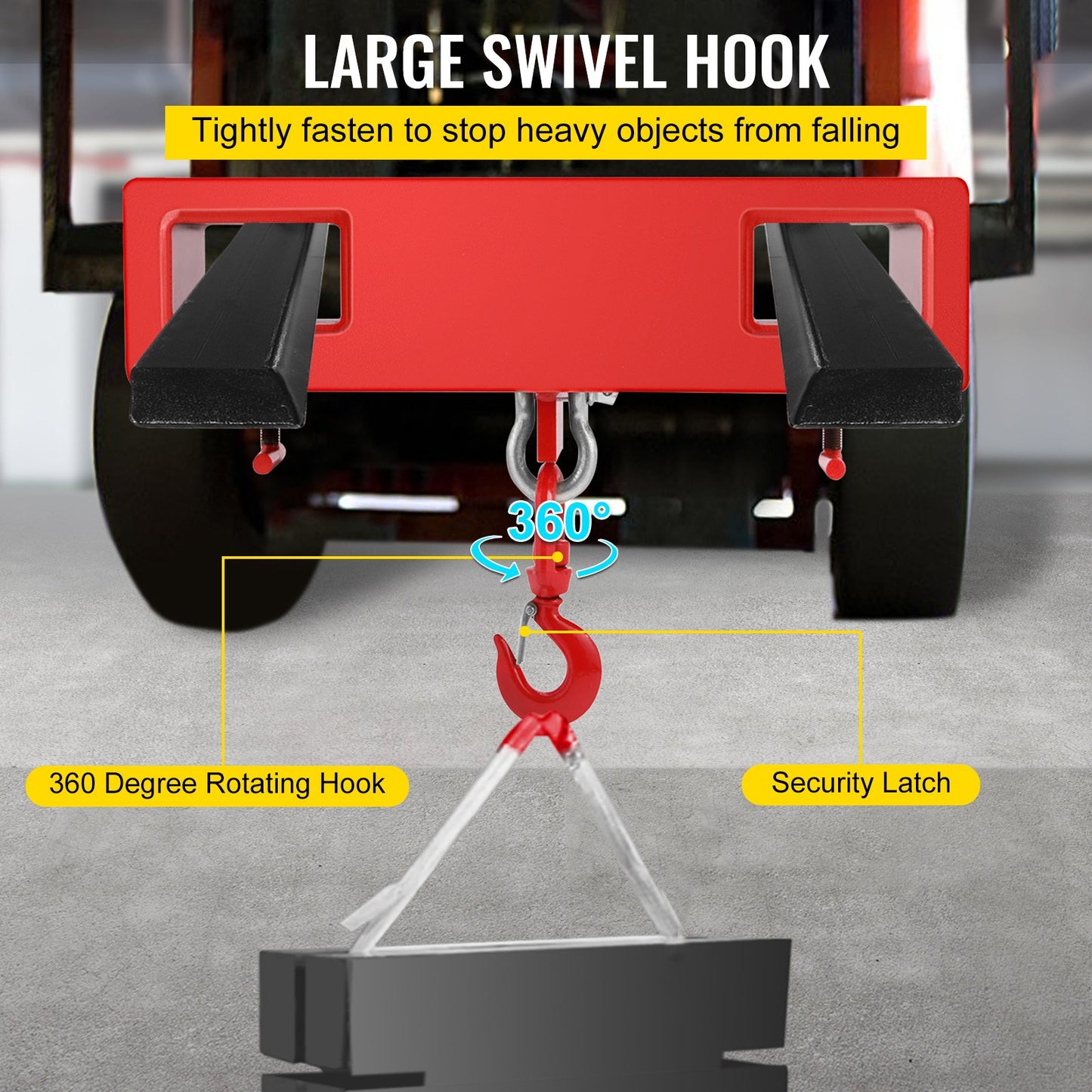 Forklift Lifting Hook 6000 LBS Capacity Forklift Lifting Hoist Swivel Hook Mobile Crane Forklift Attachments V952-2TCCDGJ0000000001V0