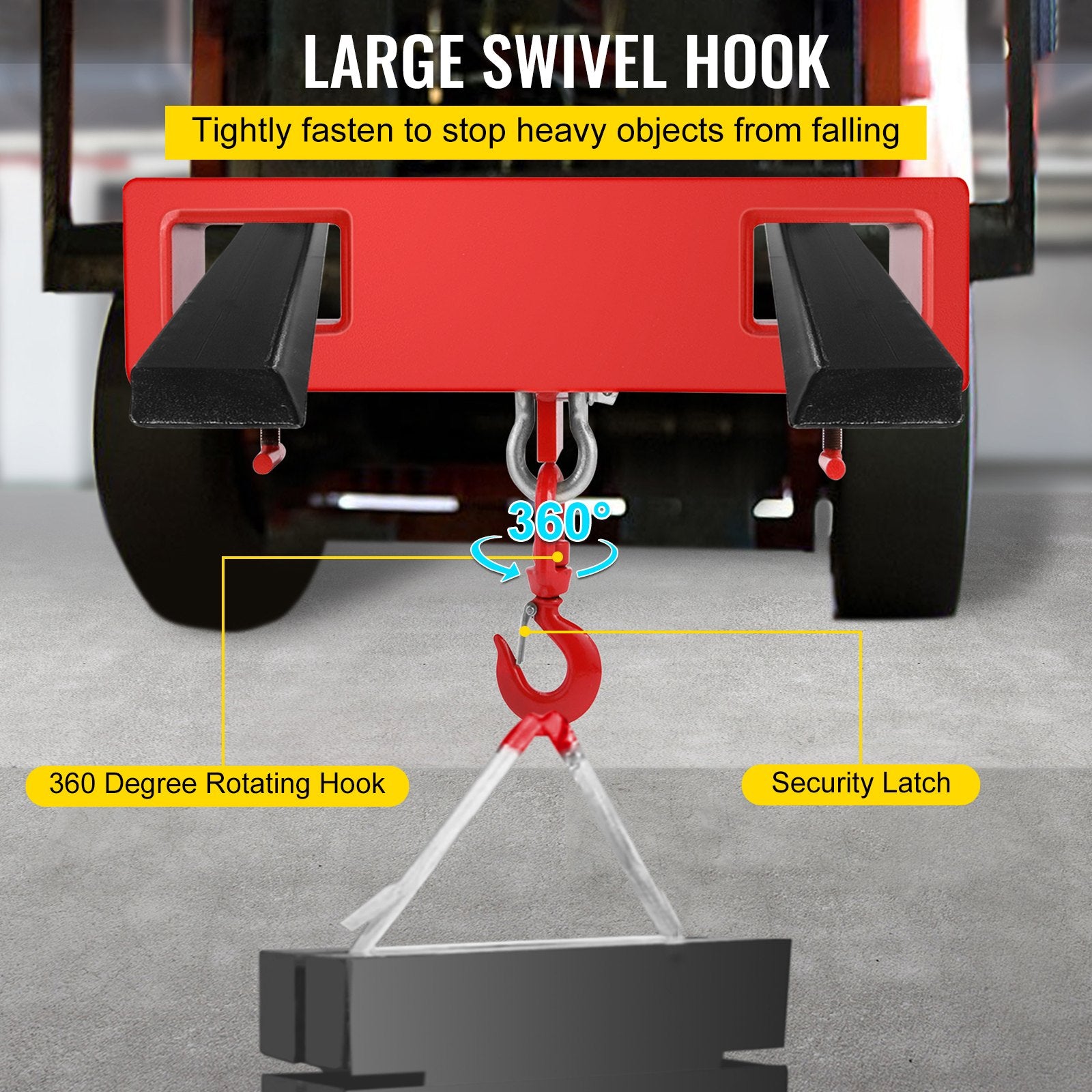 Forklift Lifting Hook 6000 LBS Capacity Forklift Lifting Hoist Swivel Hook Mobile Crane Forklift Attachments V952-2TCCDGJ0000000001V0