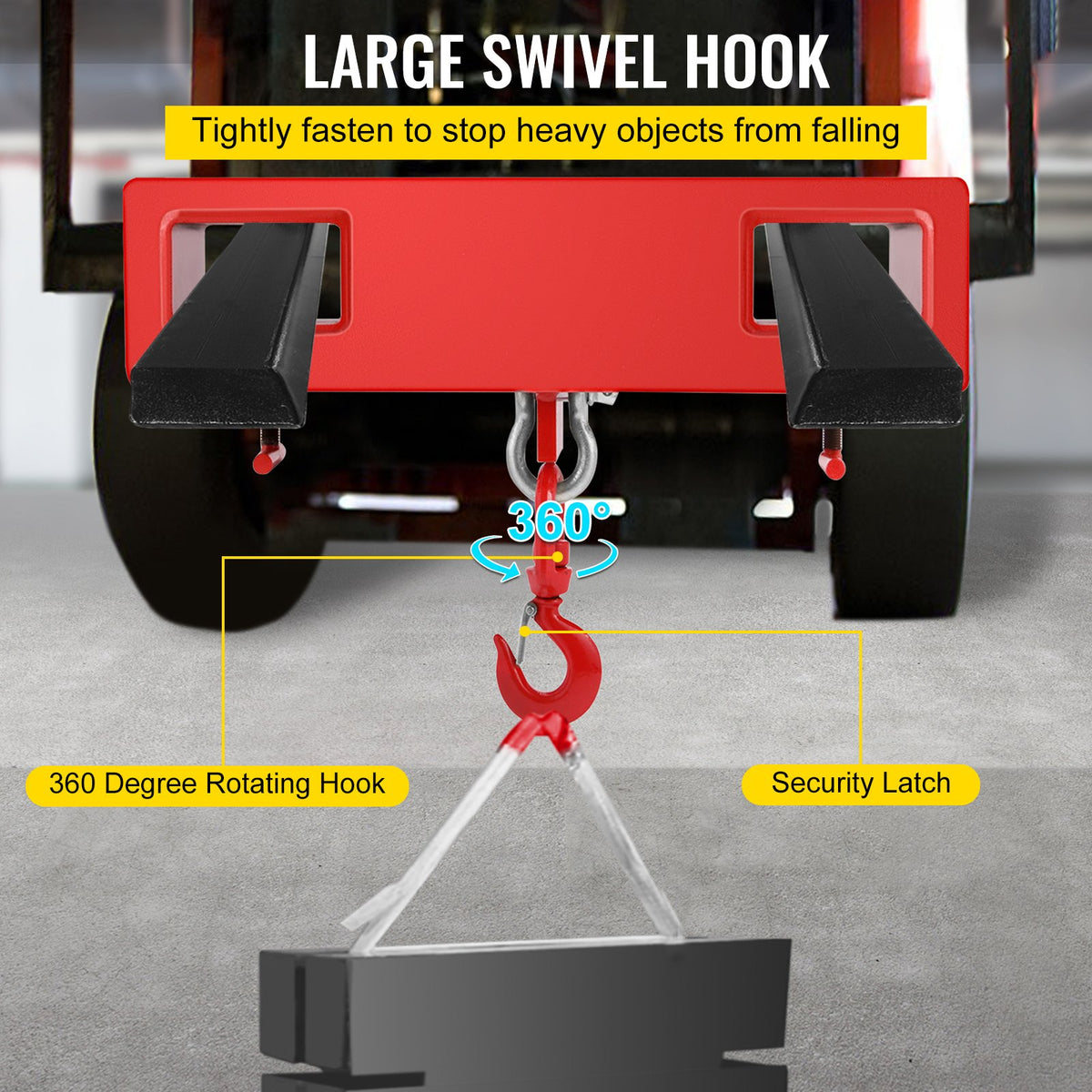 Forklift Lifting Hook 6000 LBS Capacity Forklift Lifting Hoist Swivel Hook Mobile Crane Forklift Attachments V952-2TCCDGJ0000000001V0