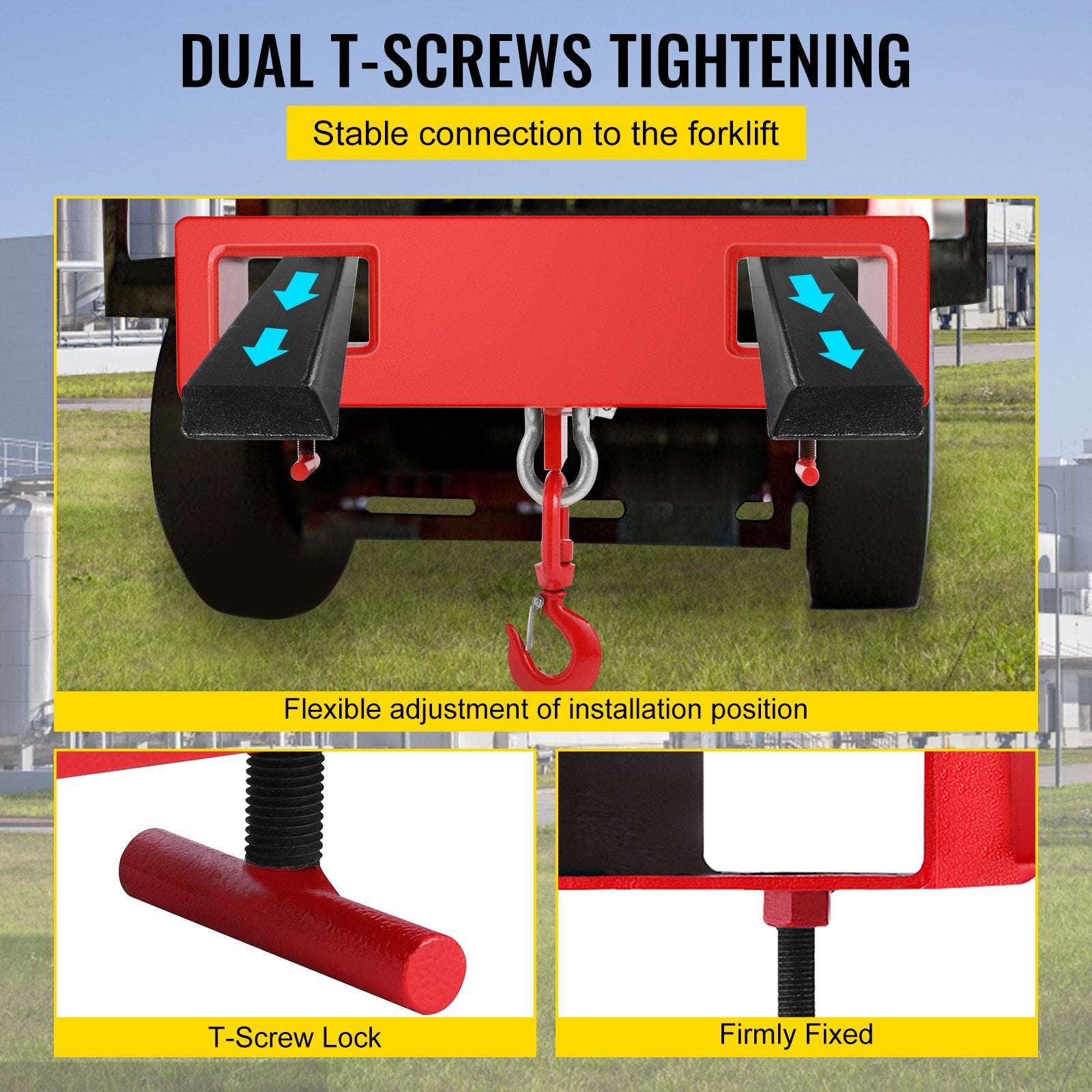 Forklift Lifting Hook 6000 LBS Capacity Forklift Lifting Hoist Swivel Hook Mobile Crane Forklift Attachments V952-2TCCDGJ0000000001V0