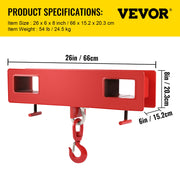 Forklift Lifting Hook 6000 LBS Capacity Forklift Lifting Hoist Swivel Hook Mobile Crane Forklift Attachments V952-2TCCDGJ0000000001V0