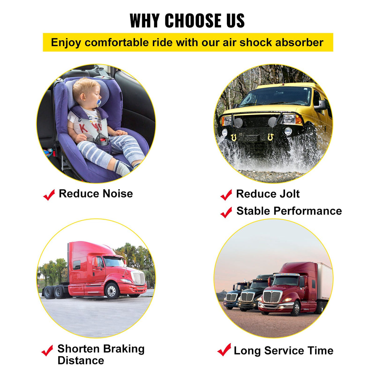 2PCS Cab Shock Absorber International Prostar 2008+ 3595977C95 3595977C96 V952-2X3595977C96KQJZQV0