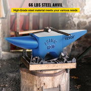 Pro Horn Anvil , 30KG/66.1LBS Weight Steel Anvil Blacksmith Blacksmith Anvil, Portable Rugged Cast Iron Anvil V952-30KGGZ00000000001V0