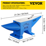 Pro Horn Anvil , 30KG/66.1LBS Weight Steel Anvil Blacksmith Blacksmith Anvil, Portable Rugged Cast Iron Anvil V952-30KGGZ00000000001V0