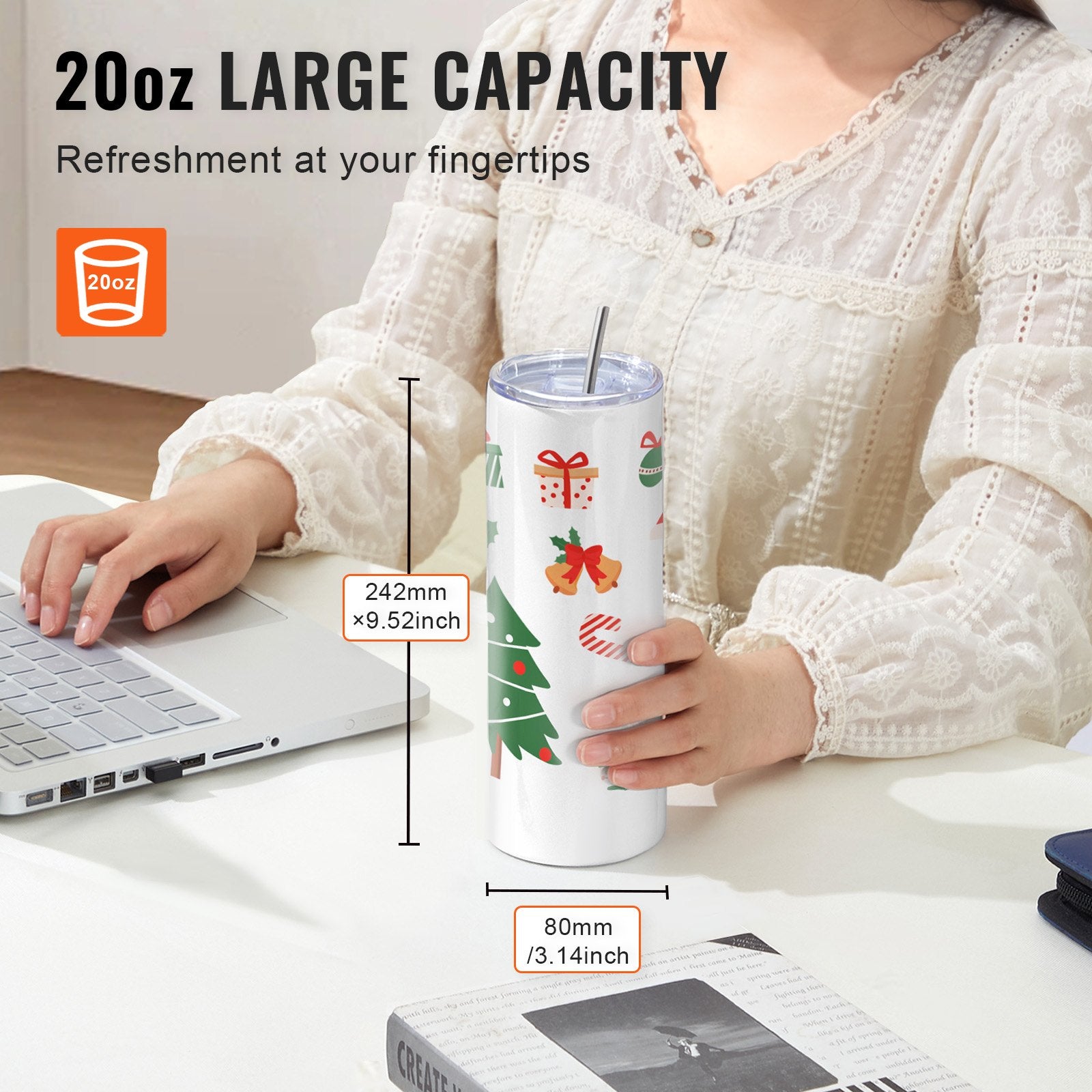 Tumbler Heat Press Machine and Sublimation Tumblers, Tumbler Press Set with 8pcs 20OZ Blank Tumblers, Mug V952-30OZKBJSHBTZ1F1VGV3
