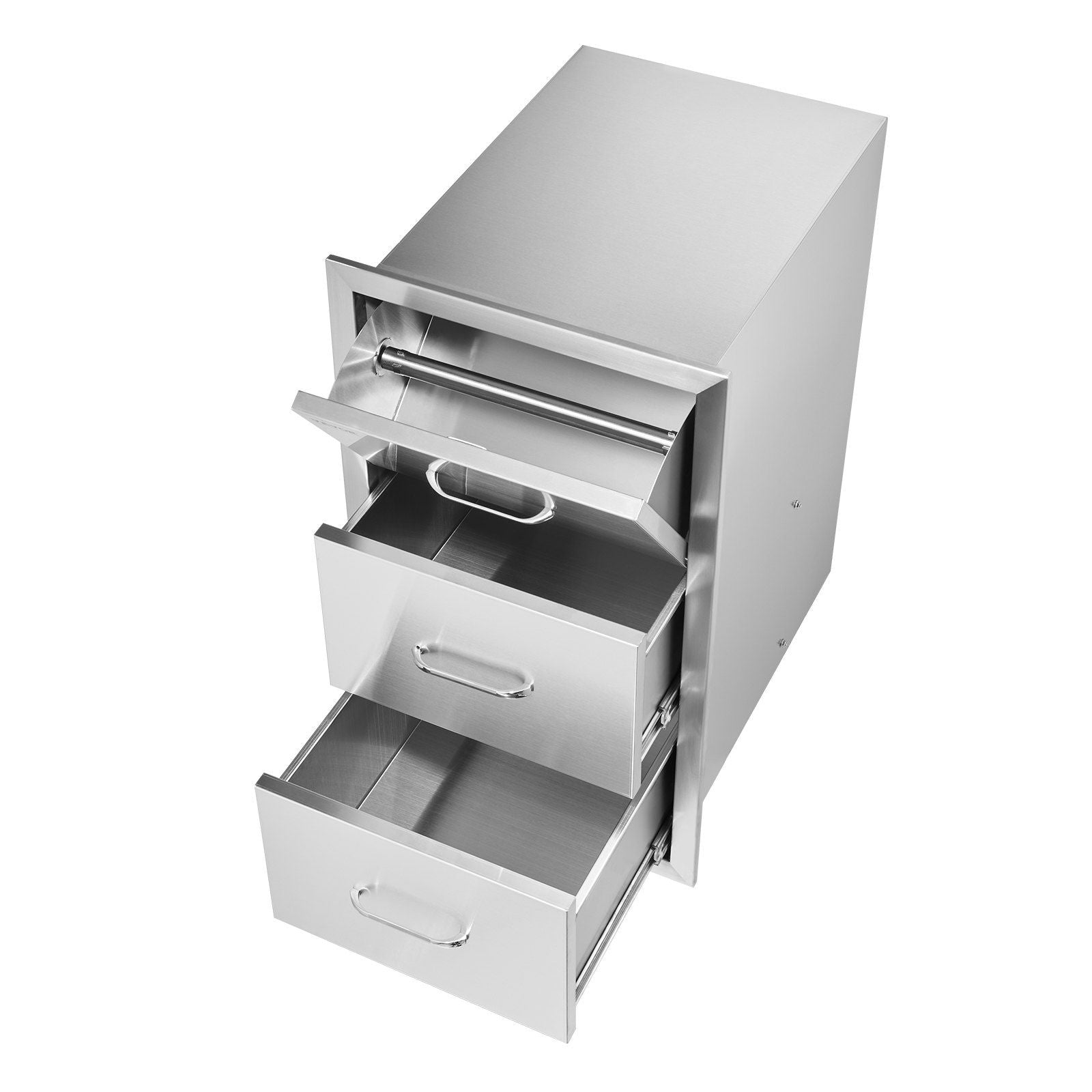 Flush triple access drawer raised style height triple drawer, 76 x 43 cm,stainless steel V952-30X17YC3CBXGCTG01V0