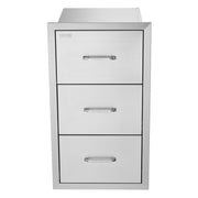 Flush triple access drawer raised style height triple drawer, 76 x 43 cm,stainless steel V952-30X17YC3CBXGCTG01V0