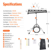 30 Note Glockenspiel Xylophone Bell Kit, Professional Percussion Instrument Set with Mallets, Drum Sticks, V952-30YFZQWZJ8LXX4BJCV0