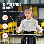 32 Note Glockenspiel Xylophone Bell Kit, Professional Percussion Instrument Set with Mallets, Drum Sticks, V952-32YFZQYZJWLX0A1C1V0